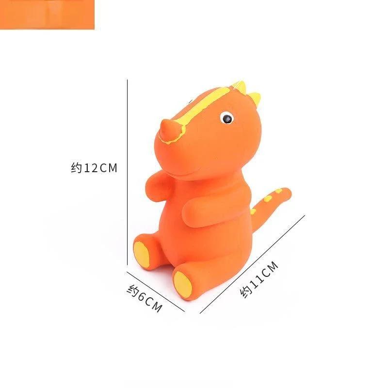Quietschendes Dinosaurier-Hundespielzeug aus Latex, interaktives Quietschspielzeug, lustiges, süßes Hundespielzeug, vielseitiges Spielvergnügen zum Freisetzen überschüssiger Energie und zum Reduzieren