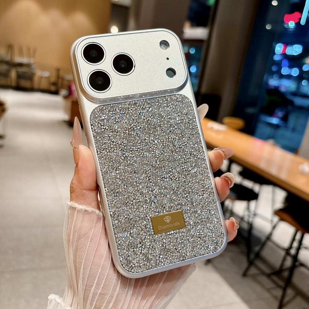 Diamantbesetzte Handyhülle mit funkelnden Strasssteinen auf der Rückseite Für iPhone 17 Pro Max 17 Pro Air 16 Pro 15 + 14 13 Kamera Schutzhülle iPhone 13 Pro silber