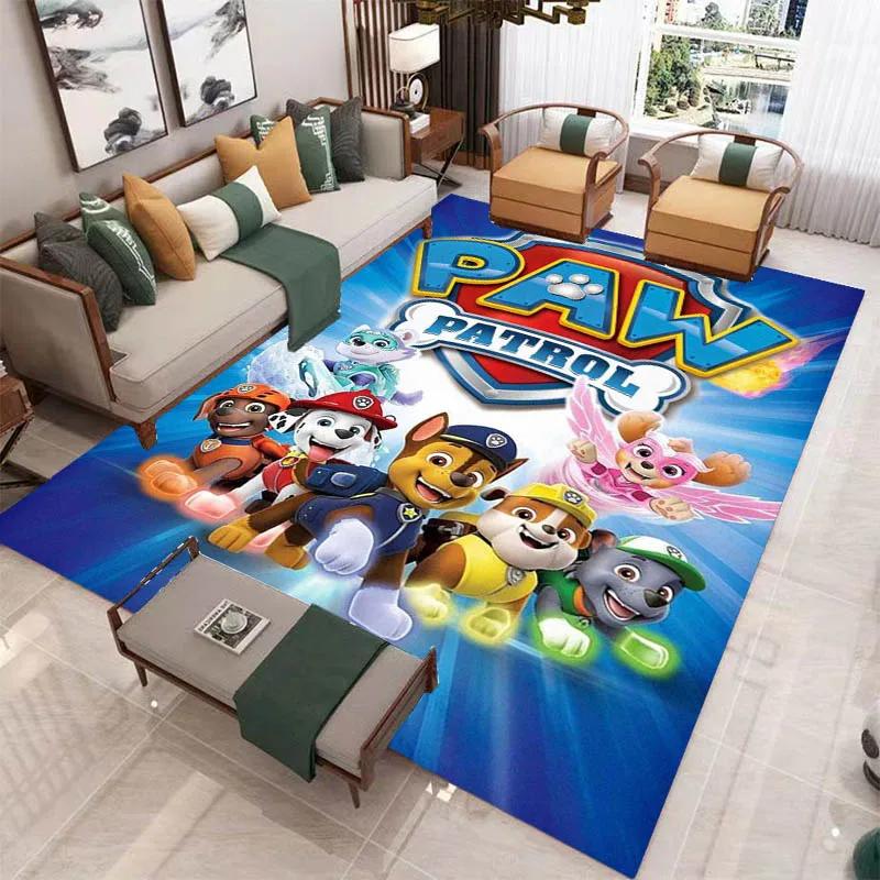 3D Cartoon PAW P-Patrol bedruckter Teppich Wohnzimmer Schlafzimmer Teppich Rutschfester Teppich Zuhause Schlafzimmer Dekoration Läufer Geburtstag Geschenk 100x120cm
