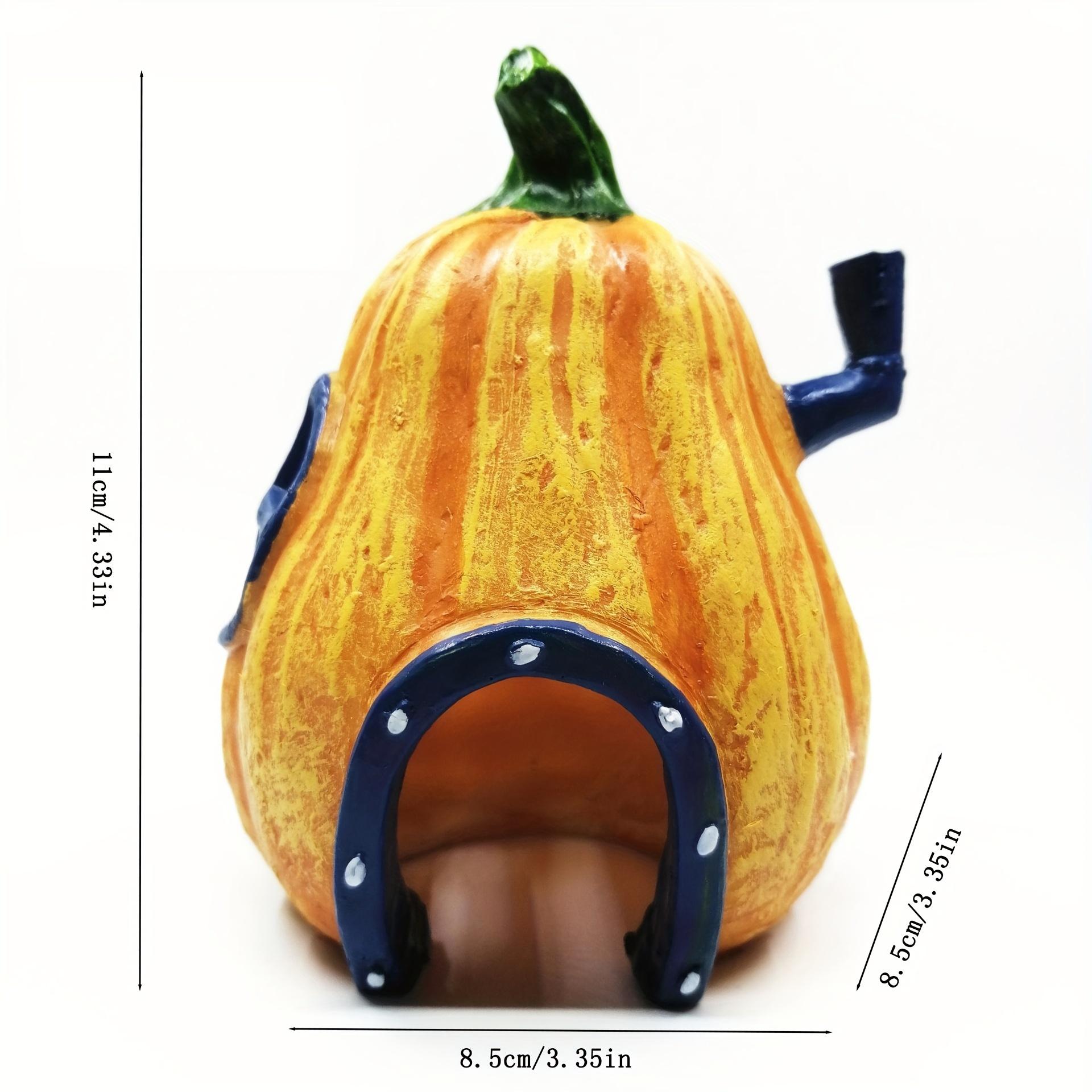 1 Stück Simulationskürbis-Aquarium-Dekoration, Harz-Halloween-Kürbisfiguren, Unterschlupf-Ornament für Aquarium, Aquarium, Terrarium Pack of 1