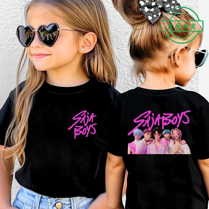 T-Shirts Mädchen Kinderbekleidung Oberteil Cartoon-Druck Kurzarm Kleidung Mode Mädchen T-Shirt Kinder T-Shirt 140