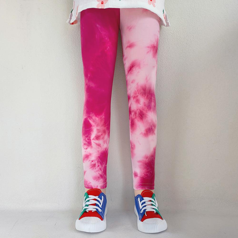 Kinder Hosen Bunte Fluoreszierende Farbe Druck Leggings Für Mädchen Hosen Baby Mädchen Weiche Elastische Dünne Hosen 140 hellrosa