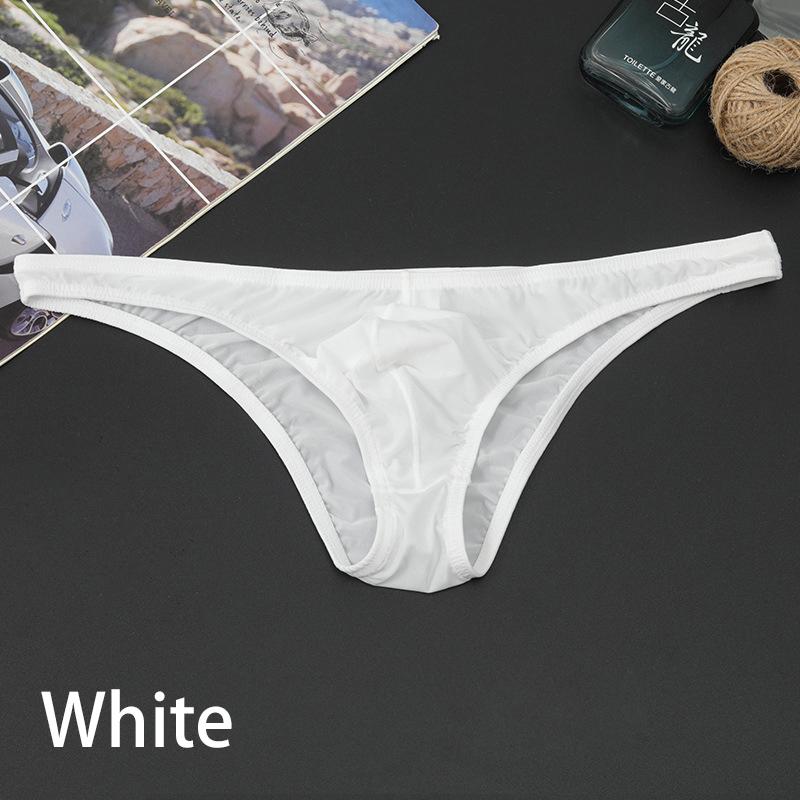 Männer Erotische Unterwäsche Beutel Nahtlose Höschen Eis Seide Slips Niedrige Taille Unterwäsche Ultra-dünne Sexy 2XL
