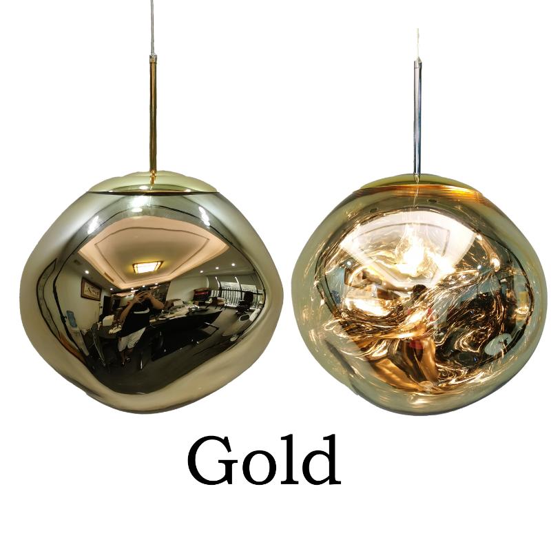 Lava Pendelleuchten für Wohnzimmer Schlafzimmer Loft LED Anhänger Deckenleuchte Glanz Home Decor Hängelampe Kronleuchter Diameter 20cm gold