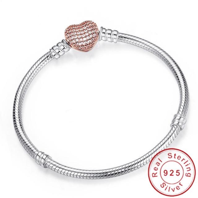 Geld verlieren Verkauf Original Handgemachte Armband Diy Schmuck 925 Sterling Silber Schlange Kette Armbänder Für Frauen Herz Verschluss Machen 20CM rot