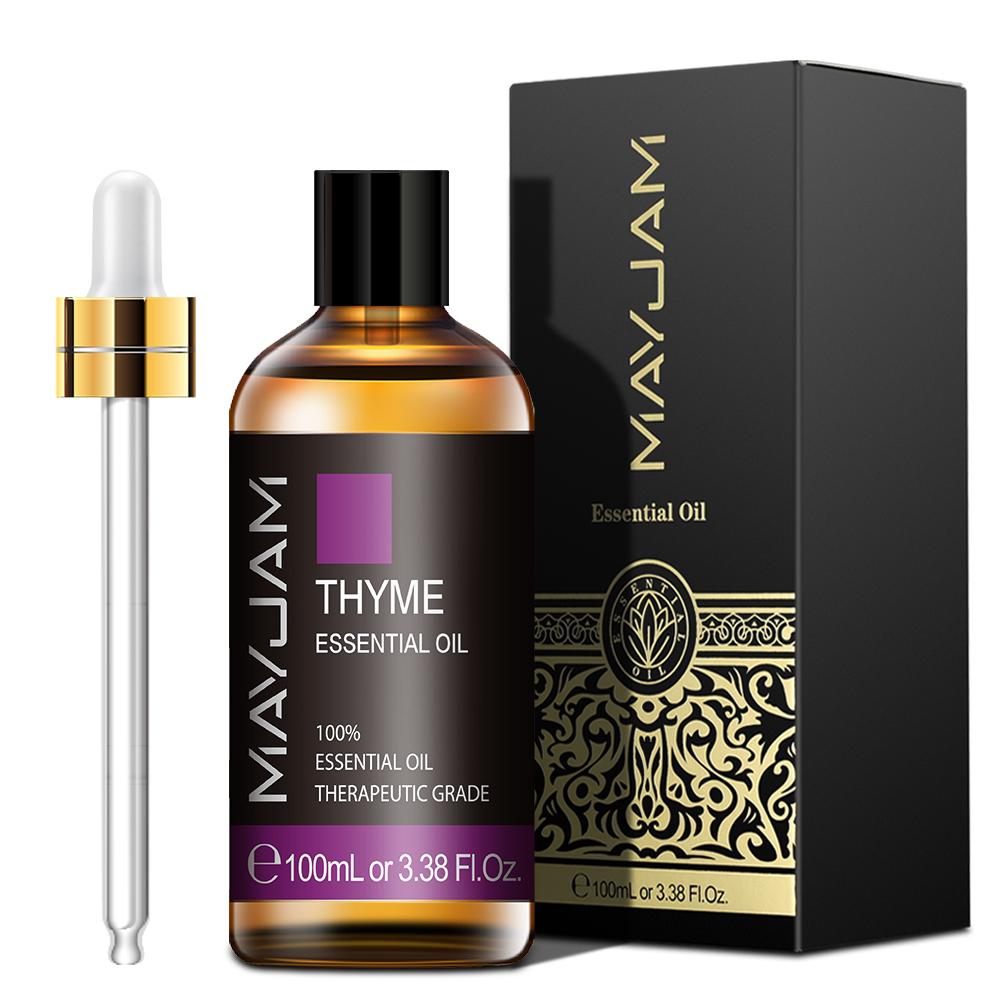 MAYJAM 100 ml ätherisches Lavendel-Eukalyptus-Zimt-Pflanzenöl für Spa-Massage, Hautpflege, Luftreiniger, Luftbefeuchter, Aromatherapie, Rosen-Teebaumöl Thyme