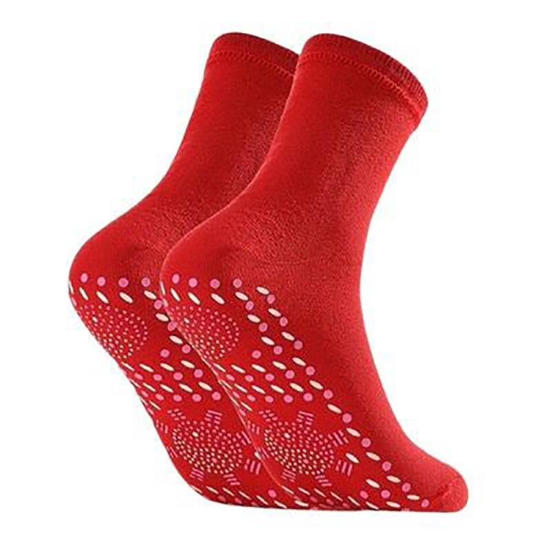 1/3/5 Paar Turmalin-Socken mit selbsterhitzender Wirkung, warme Wintersocken, Thermosocken für die Gesundheitspflege, kurze Socken zur Abnehmen, Magnetfeldtherapie-Socken 1 pair rot