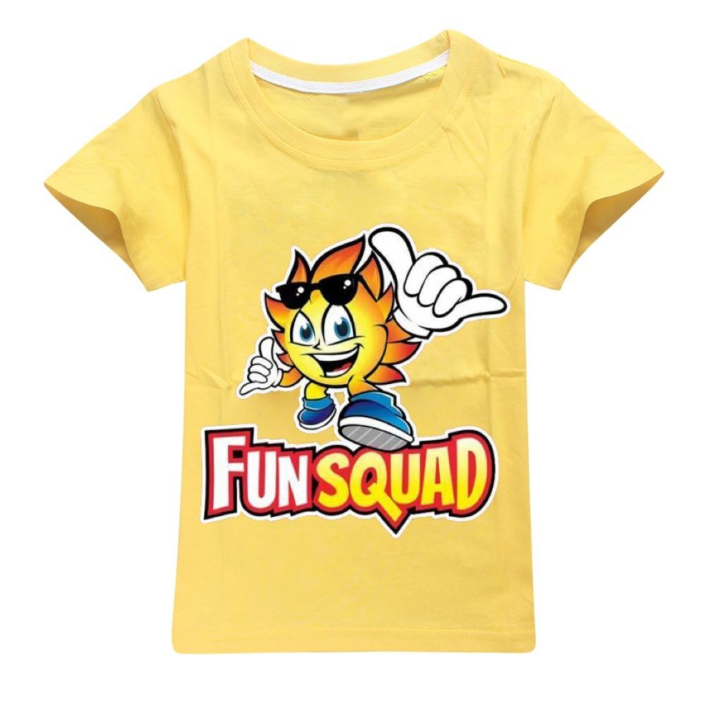 Neue Jungen Sommer Kleidung Kinder Cosplay Fun Squad Gaming T-shirt Pullover 100% Baumwolle Freizeit Mode Kinder Jungen Mädchen Tees Tops 140 gelb