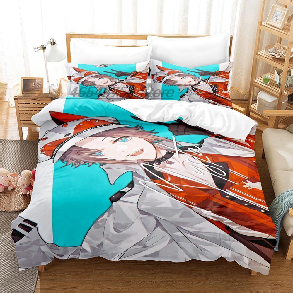 Mysta Rias Bettwäsche-Set, Einzelbett, Doppelbett, Queensize-Bett, Kingsize-Bett, Schlafzimmer für Erwachsene und Kinder, Bettbezug-Sets, 3D-Druck, Anime, Kawaii Girls EU Twin 135x200cm