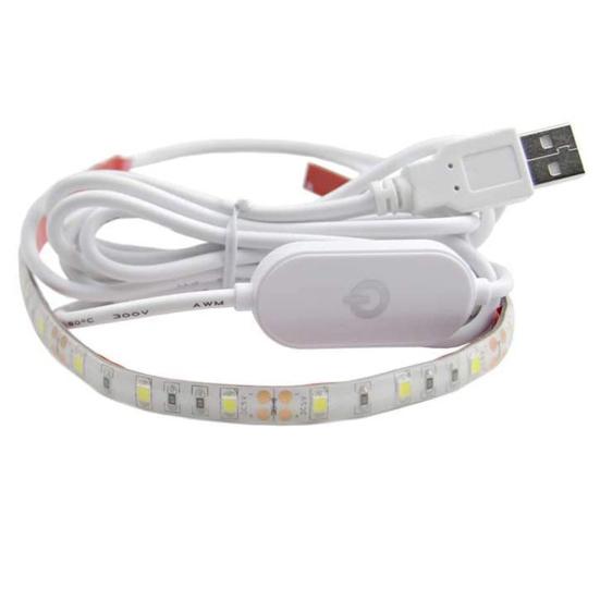 LED-Lichtleiste, Helligkeit einstellbar, flimmerfrei, selbstklebend, einfache Installation, Plug-and-Play-USB-Lichtleiste, Bürobedarf weiß