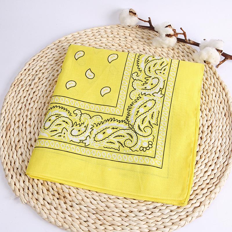 Neue Mode Hip Hop Baumwolle Bandana Square Schal Schwarz Rot Stirnband Gedruckt für Jungen/Mädchen gelb