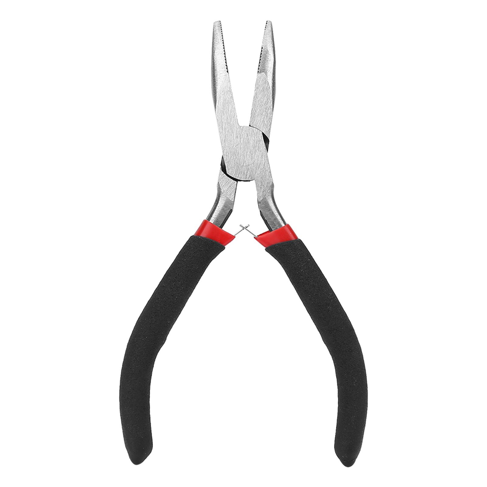 4-teiliges Haarverlängerungsset, Ziehnadel, Haken, Perücken-Verbindungszange, 500 Mikroringe, Schwarz schwarz