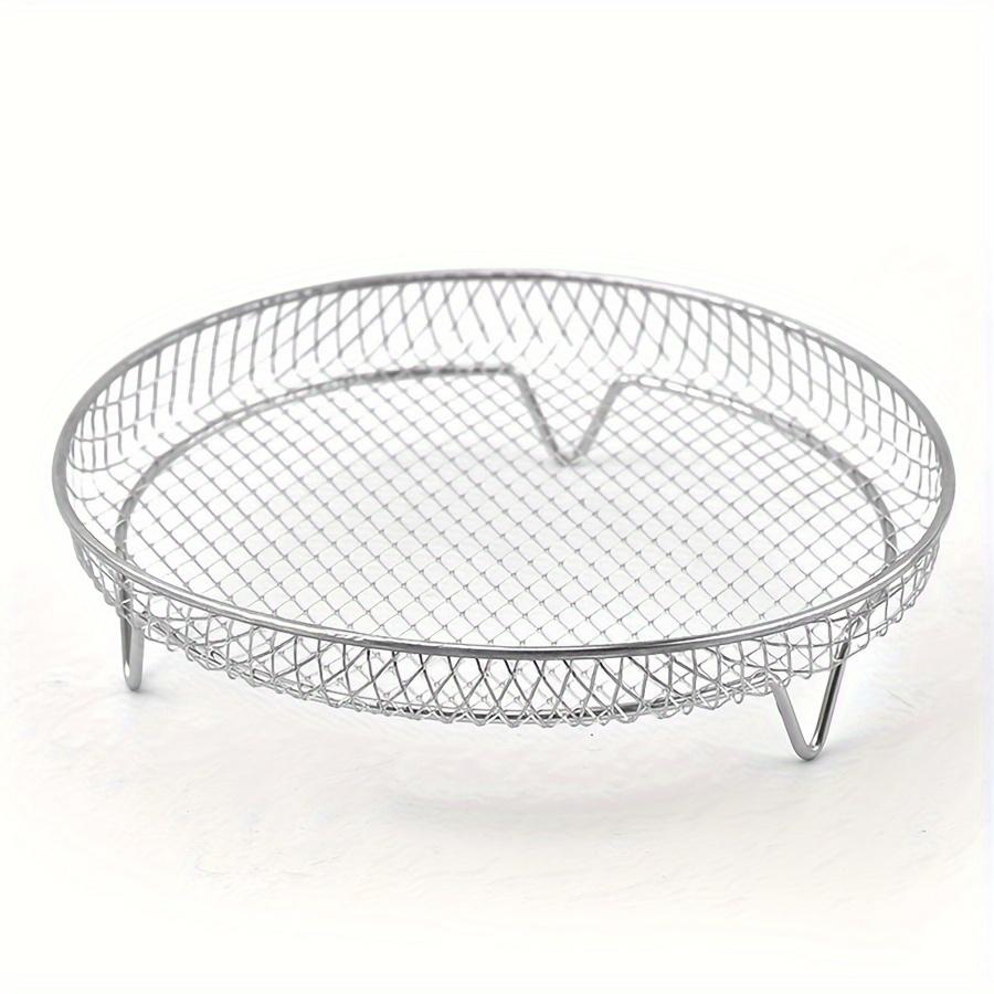 1 Stück/3 Stück Heißluftfritteuse Zubehör, Runder Heißluftfritteuse Rost, Mehrzweck Heißluftfritteuse Zubehör, Dampfgarrost, Stapelbarer Edelstahlrost, Dörgerät 1pc