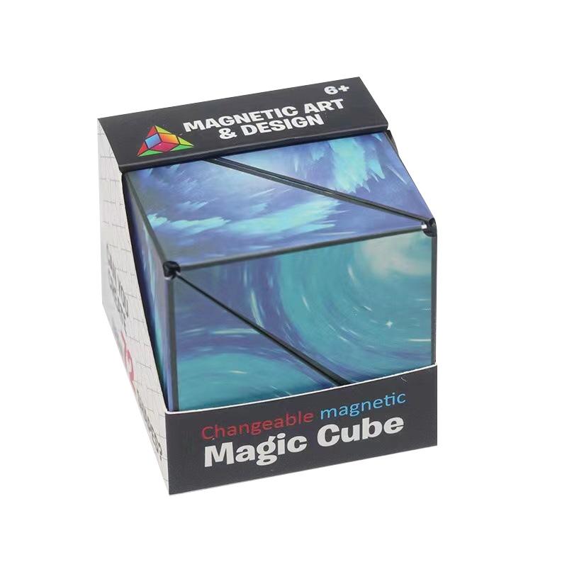 3D veränderbarer magnetischer Zauberwürfel für Kinder Puzzle Cube Antistress Spielzeug Erwachsene Cubo Fidget Toys verwandelt sich in über 70 Formen blau