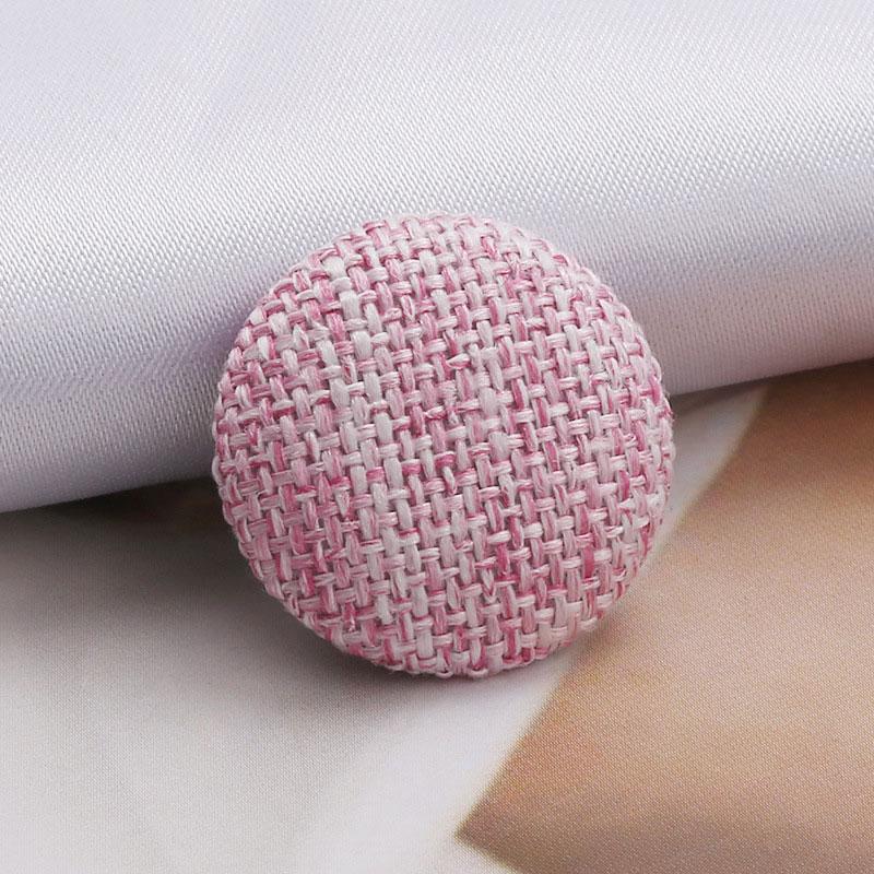 10 Stücke Kleid Hemd Runde Kleidung Diy Metall Knöpfe Stoff Knöpfe Stoff Bezogene Leinen Schaft Knöpfe 20MM rosa