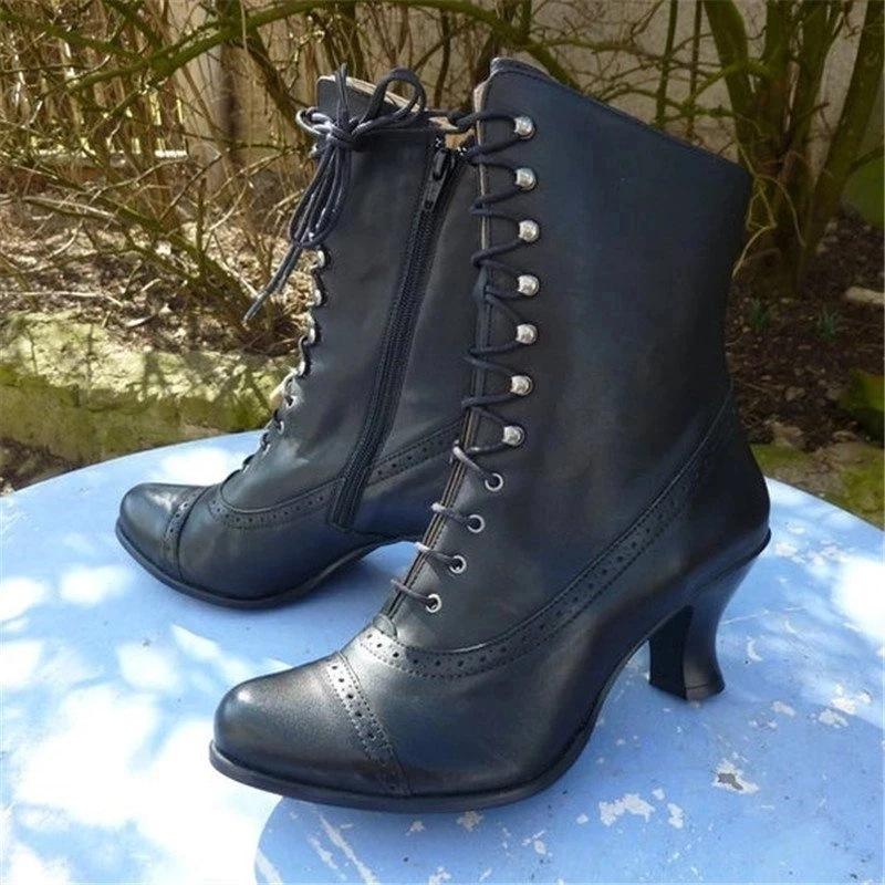 Hohe Absätze Große Größen Britische Martin Stiefel Grober Absatz Kurze Stiefel Mittlere Lokomotive Stiefel Stiefel 43 schwarz