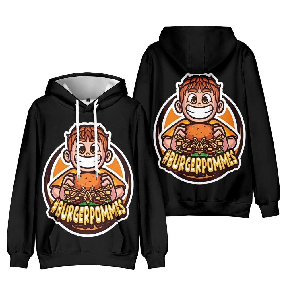 8 Farben Neue Mode Burgerpommes ICrimax Print Kleidung Streetwear Frauen Männer Hoodies Sweatshirt Mode Mit Kapuze Langarm Pullover Tops S schwarz