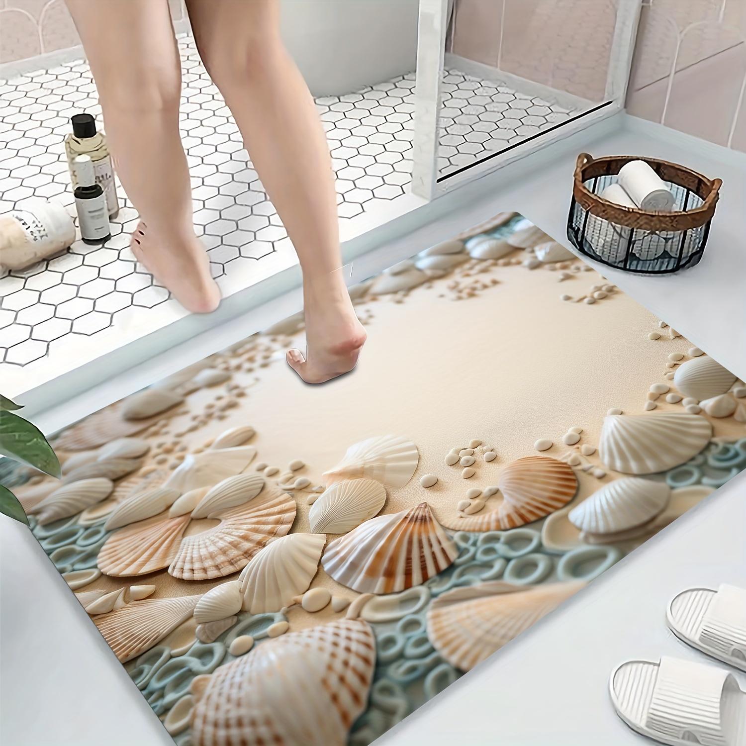 Ozean Küsten Badematte Rutschfest Bodeneingangs Teppiche Super Saugfähiger Teppich Zuhause Innen Wohnzimmer Badezimmer Dekorative Fußmatten 40x60Diatomud