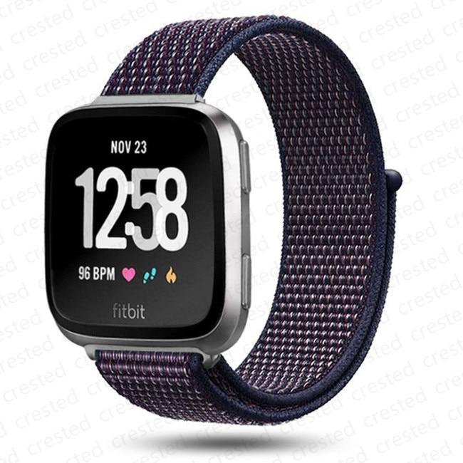 Armband für Fitbit Versa 3 4 Bandzubehör Nylon-Schlaufe Ersatz Atmungsaktives Sportarmband Correa Armband Fitbit Sense 2 Band For Fitbit Sense indigo