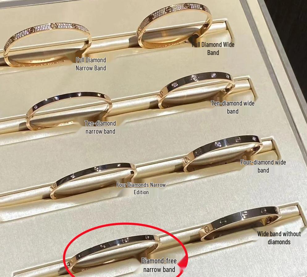 V Gold High Cartier LOVE Schmaler 18K Roségold Armreif mit eingelegten Diamanten - Exquisiter, farbbeständiger Schmuck für Damen und Herren. Gold Size 19