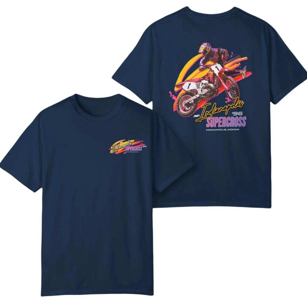 Supercross Indianapolis AMA T-Shirt Herren Damen Baumwoll-Tees Dirtbike-Rennen Kurzarm Sommer-Tops Herren T-Shirt Streetwear XL