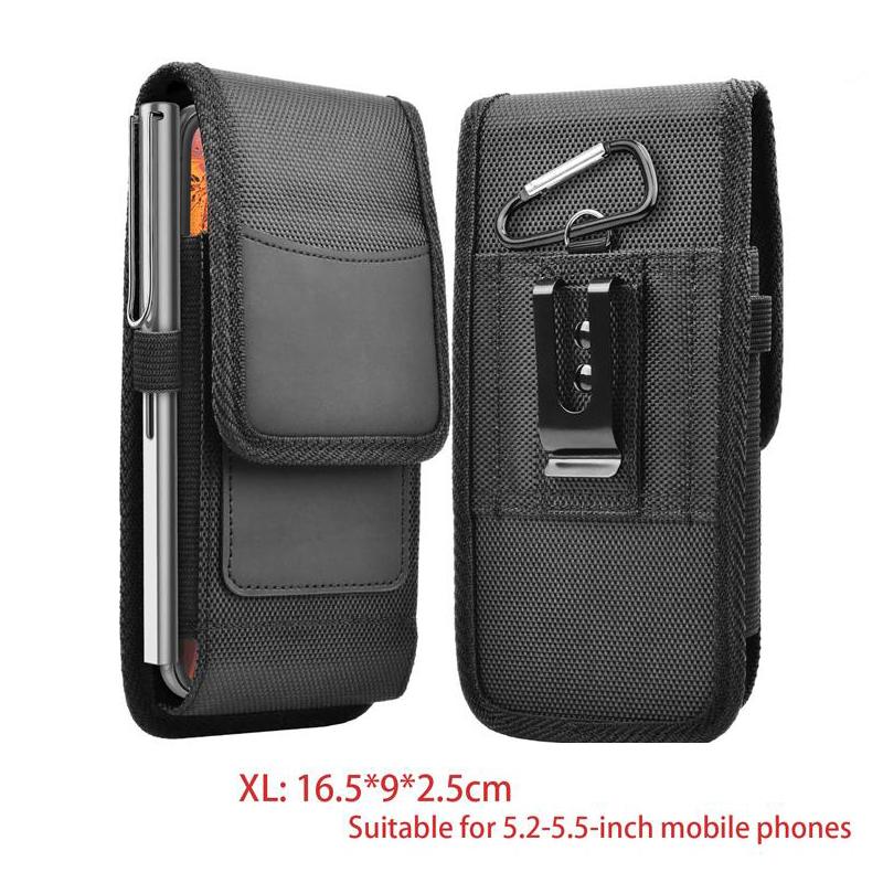 Universelle Oxford-Nylon-Handytasche, Gürtelclip, Tasche, Hüfttasche für 8,9–16 cm (3,5–6,3 Zoll) große Telefone XL