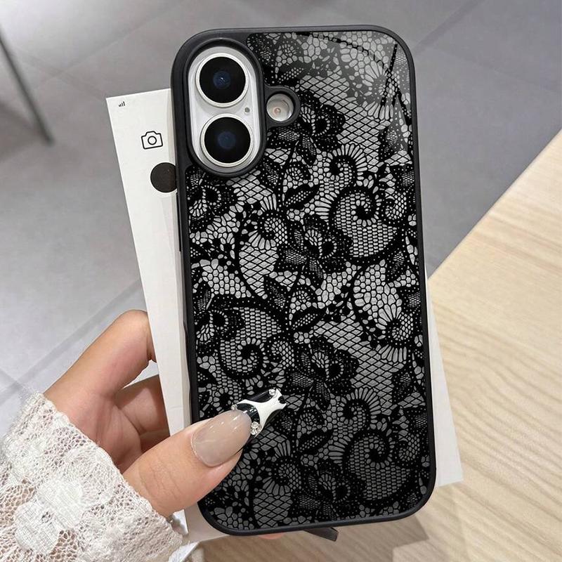 Für iPhone 17 16 15 14 13 12 11 Pro Max Hülle Exquisites Spitzenmuster Silikonhülle Für iPhone Air 16E 16 Plus XS X XR Weiche Hülle iPhone 16 Pro