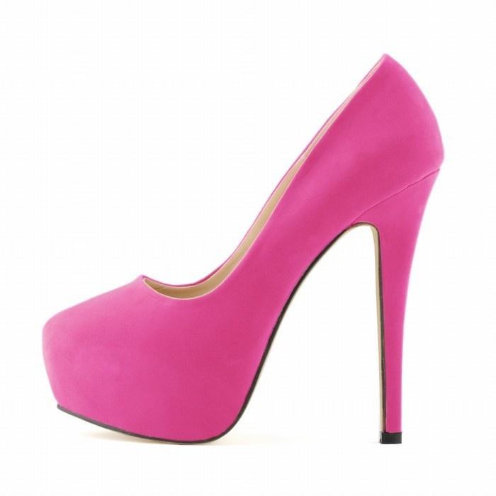 Große Größe High Heels Cross-Dresser Unisex Herren Hot Drag Queen Party Pumps Flock Verdeckte Pumps Plattform Spitzschuh Plus SM Gay Schuhe 41 hellrosa