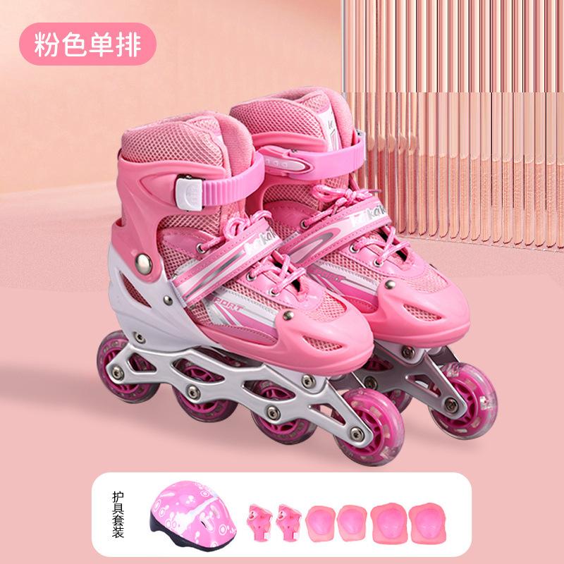 Professionelles komplettes Inline-Rollschuh-Set für Kinder, Skates für Herren und Damen für Anfänger, Single-Flash-Skates für Erwachsene M size 35-38