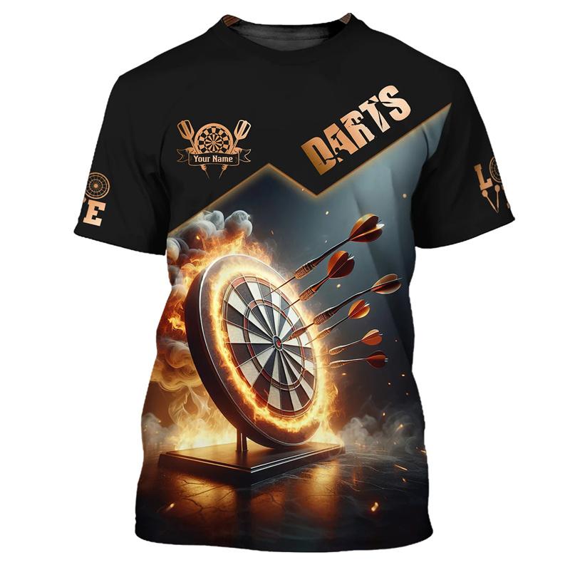 Mode 3D-Druck Darts Herren T-Shirt Hip Hop Trend Harajuku Kleidung Casual O-Ausschnitt Kurzarm Lose Top Anpassen Name T-Shirt M