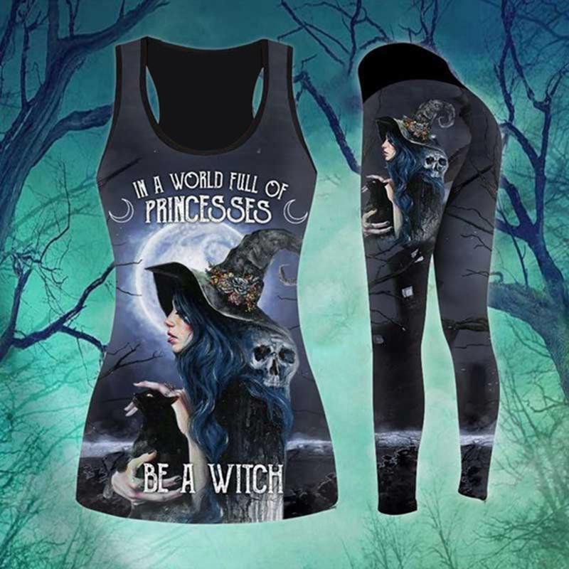 Two Ghosts Print Yoga-Outfit für Damen, modische 3D-gedruckte Workout-Leggings, Fitness, Sport, hohe Taille, lässige Yoga-Hose für Damen S grau