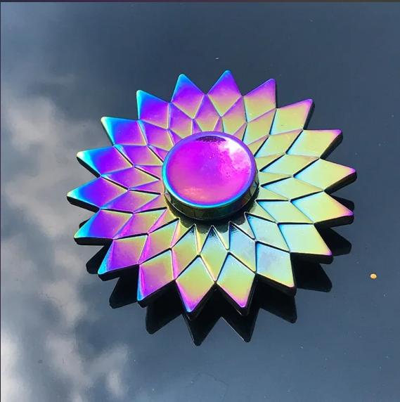Metall Regenbogen Fidget Spinner Bunt EDC Hand Spinner Anti-Angst Spielzeug für Kinder Erwachsene Lindert Stress Finger Spinner Geschenke