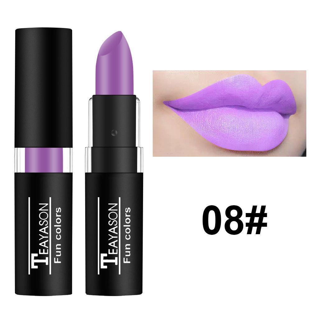 Dunkler Lippenstift, Matter Lippenstift, Halloween Lippenstift, Gothic Lippenstift, Schwarz, Lila, Grün, Weiß, Nude 8 brillante lavendel