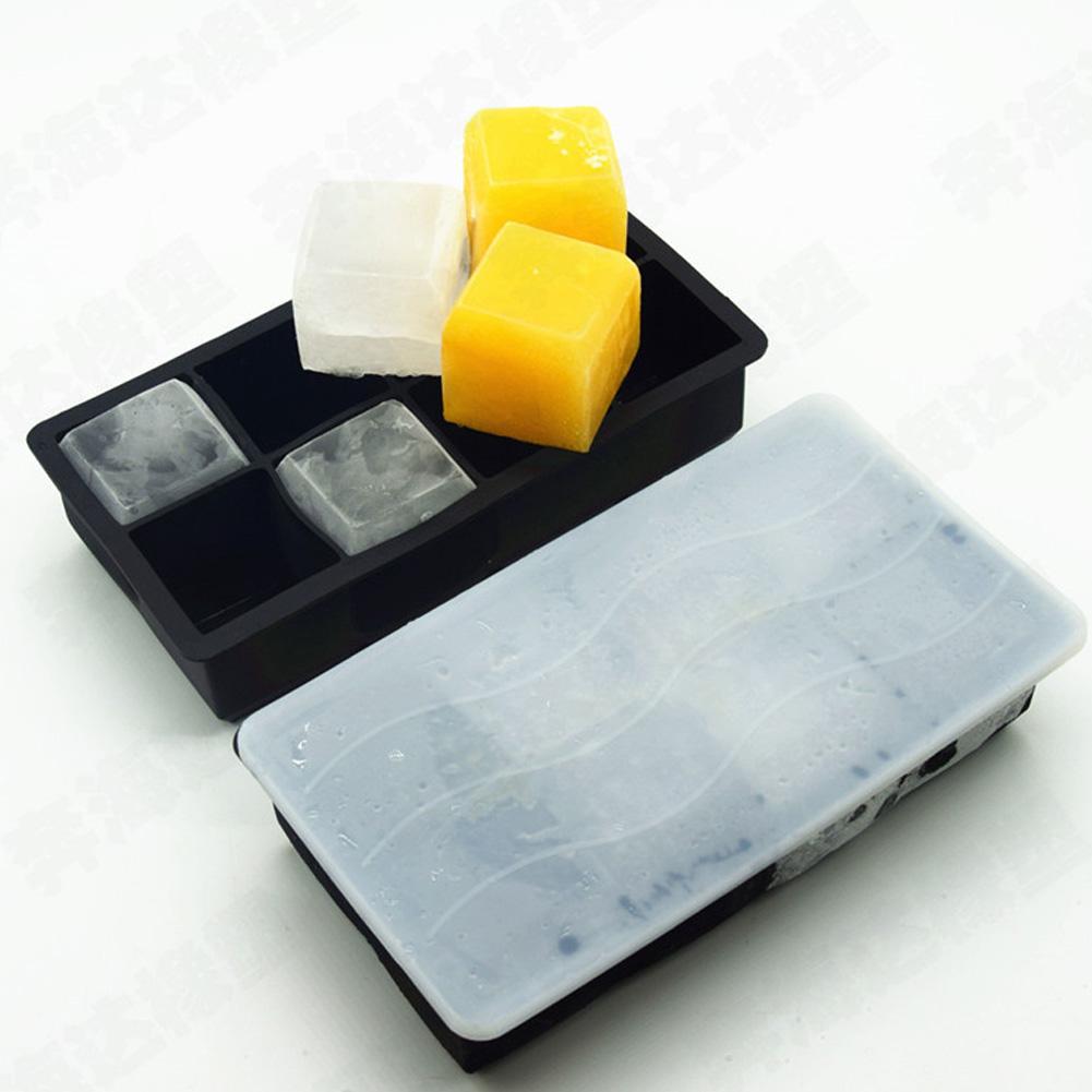 8 Fächer Silikon Eiswürfelbereiter Flexible Eiswürfelformen mit Deckel DIY Form Küchenzubehör