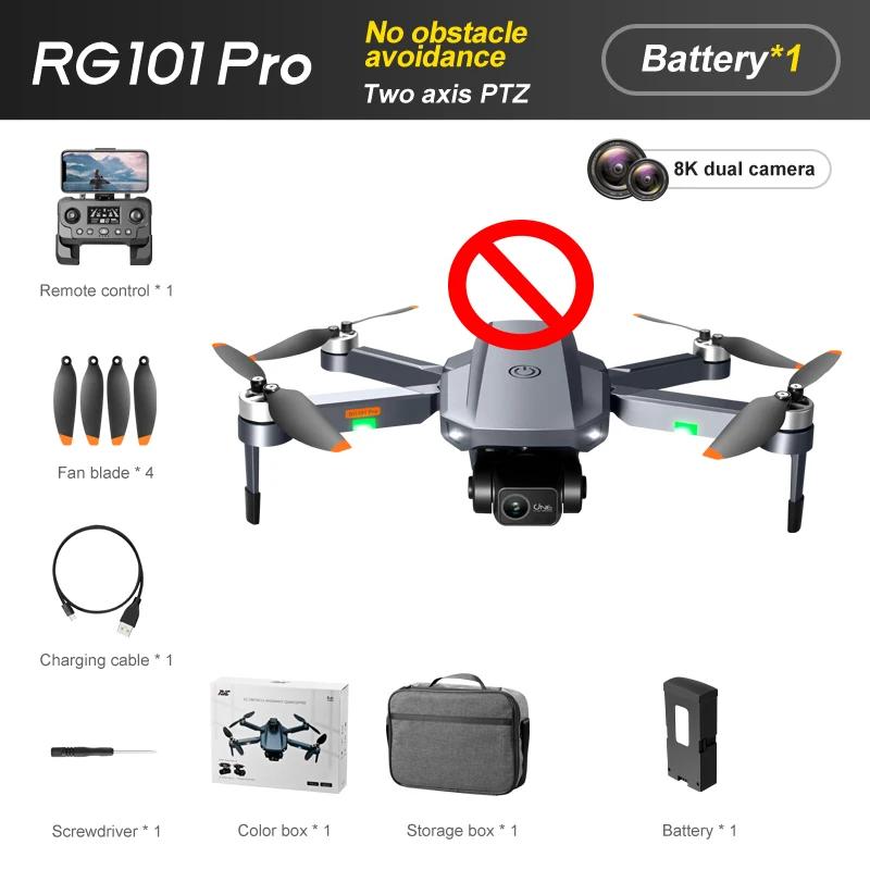 RG101 PRO Drohne GPS 2-Achsen-Gimbal Professionelle Drohne mit HD-Kamera WIFI FPV Brushless Quadcopter Hindernisvermeidung Fernbedienungsspielzeug Without OAS-1B