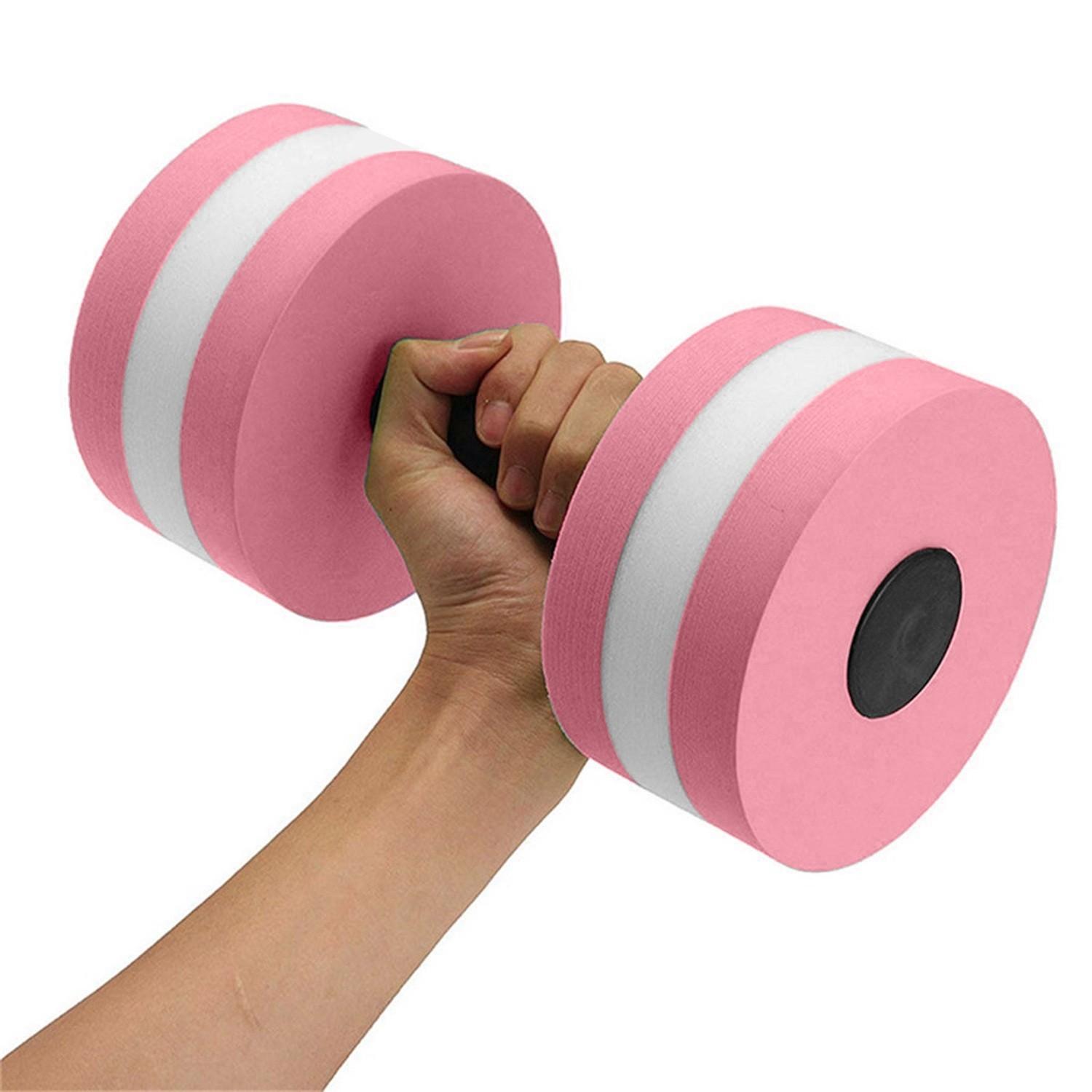 Sport-Übungs-Hanteln, Fitness-Langhanteln, Übungs-Handstangen für Wasser-Aerobic One Size rosa