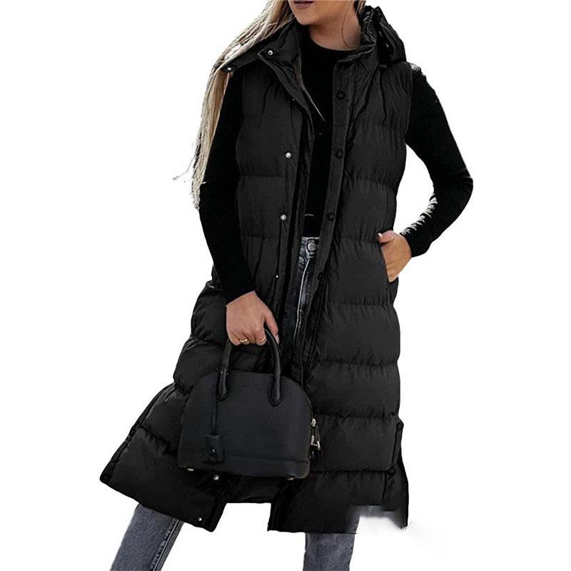 Damen Winterjacke mit Kapuze, Parka, Steppweste, Übergröße, Winterjacke, Parka, Steppweste, Casual XXXXL schwarz