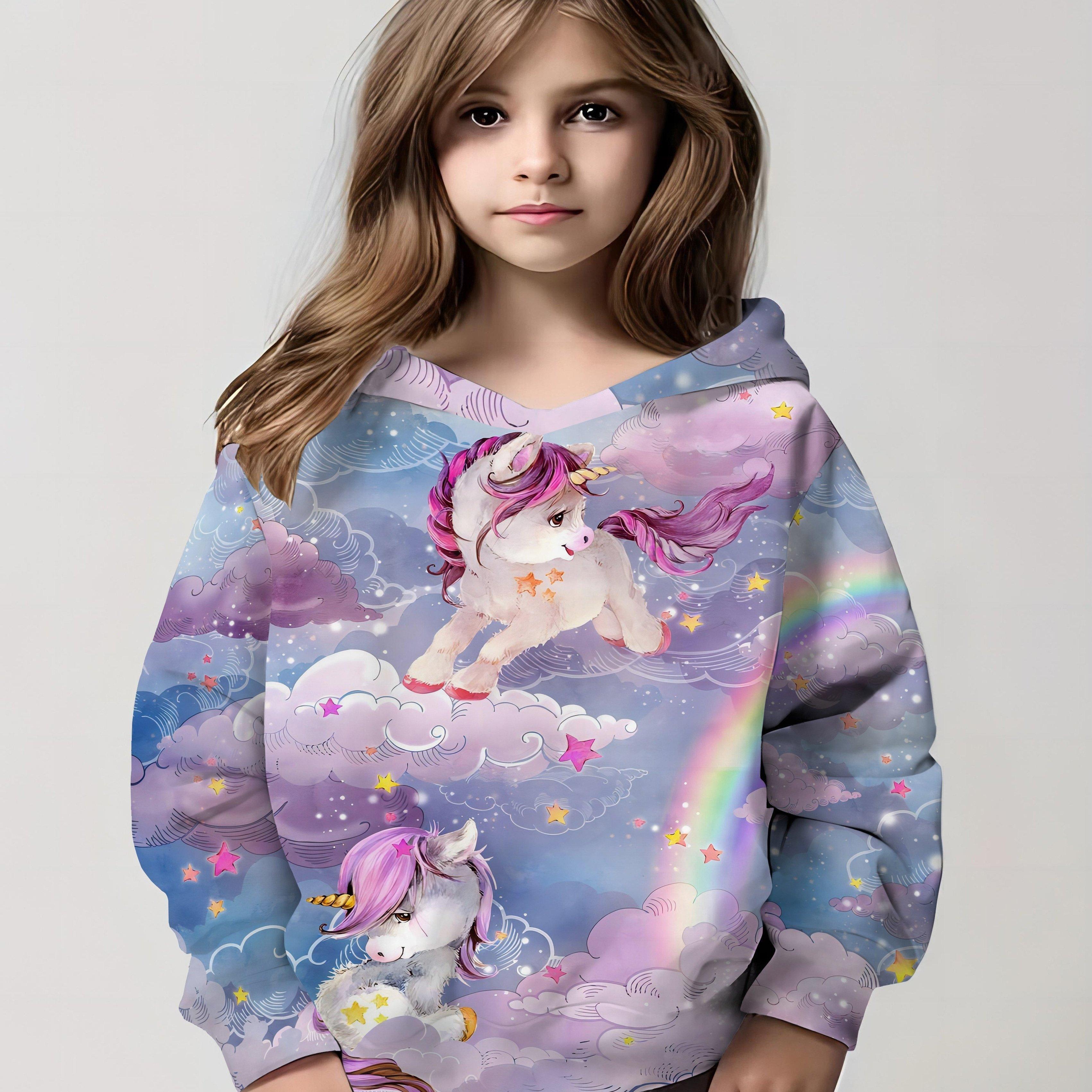 Kinder Kleidung Mädchen Hoodies Langarm Cartoon 3D Druck Kinder Frühling Herbst Kleidung Casual Niedlich Outdoor Kind Mädchen Kleidung Tops 160