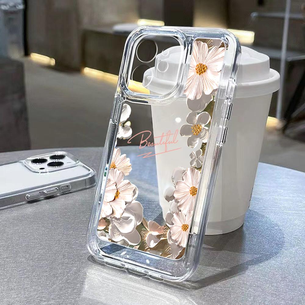 Ölgemälde Lila Blume Handyhülle für iPhone 11 Hülle iPhone 15 Pro 12 14 13 Pro Max XR 7 8 XS SE Silikon Transparente Hülle For iPhone 15