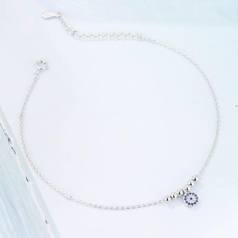 Sommermode 925 Sterling Silber Kette Fußkettchen für Frauen Strand Party Perlen Knöchel Armband Fuß Schmuck Mädchen beste Geschenke silber