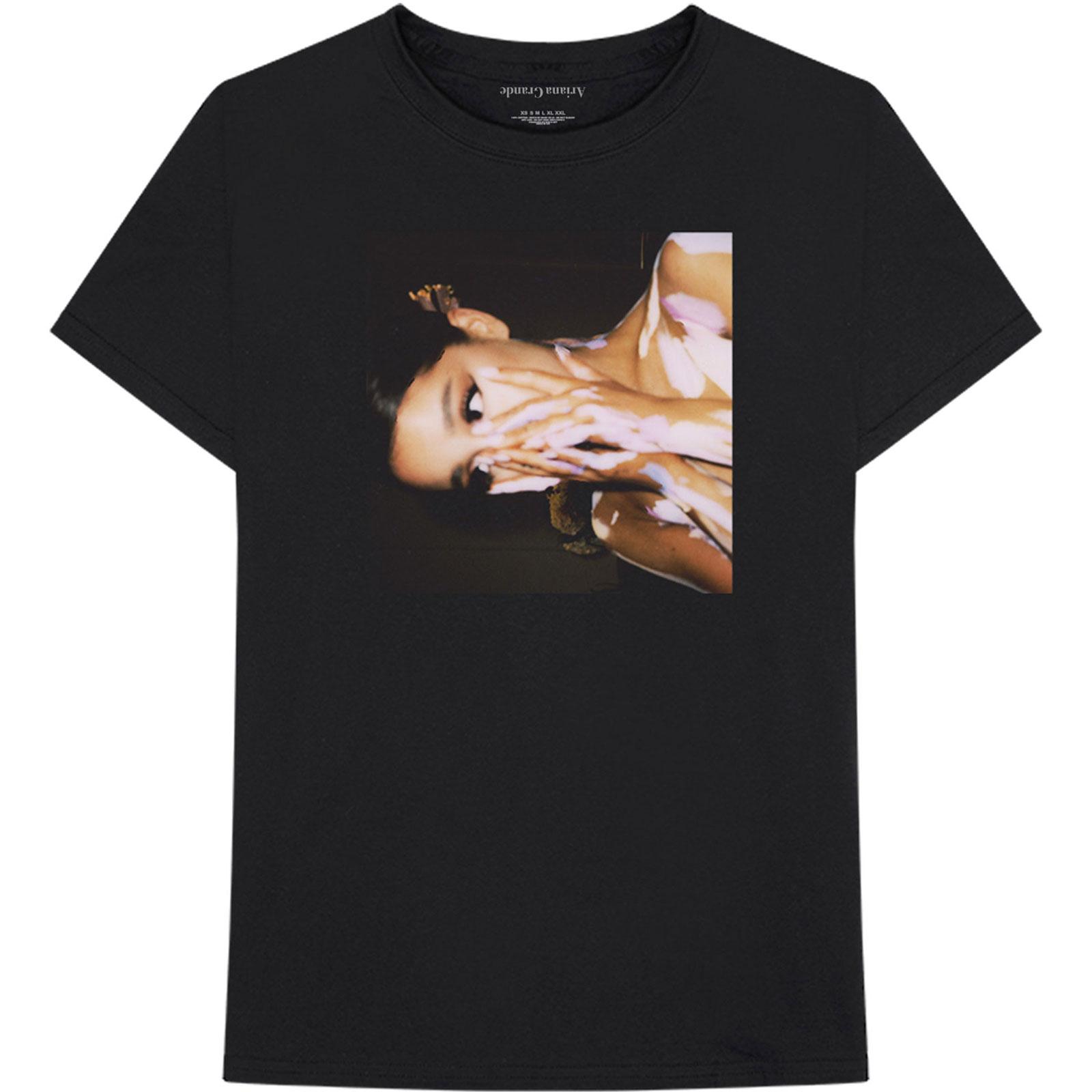 Ariana Grande Unisex-Erwachsene Seitenfoto-T-Shirt L schwarz