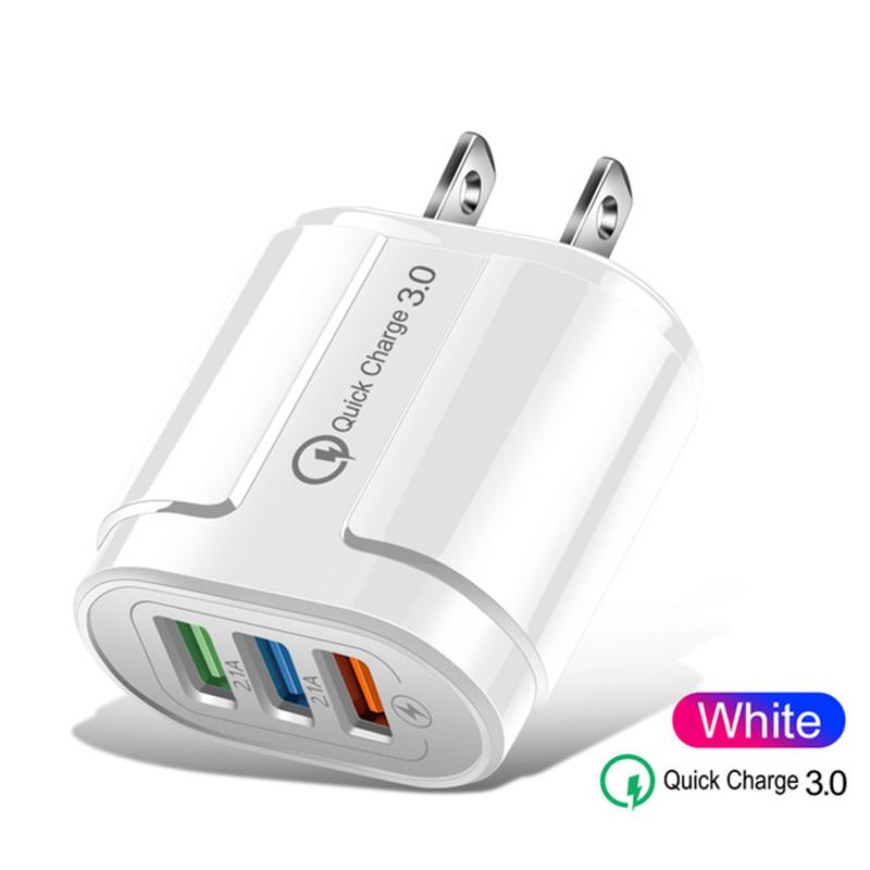 USB-Schnellladegerät Quick Charge 3.0 4.0 Universelles Wandladegerät für Mobiltelefone und Tablets für iPhone 14 Samsung Huawei Ladeladegerät US Plug weiß
