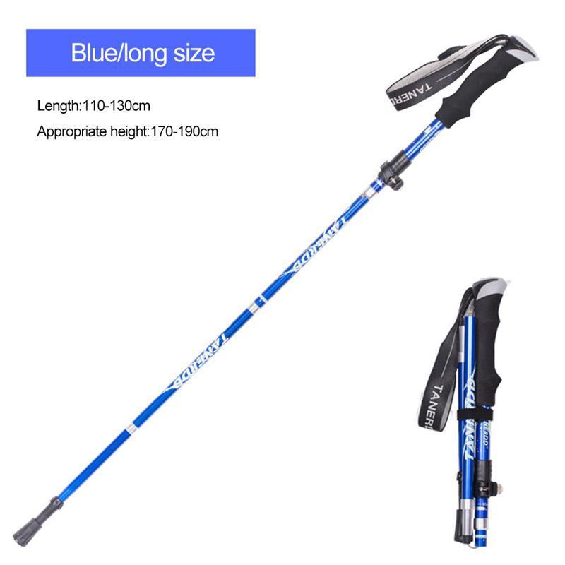 Outdoor Tragbare Aluminium Legierung Teleskop Nordic Walking Stock 250G Ultraleicht Walking Trekking Pole Wandern Spazierstock blau
