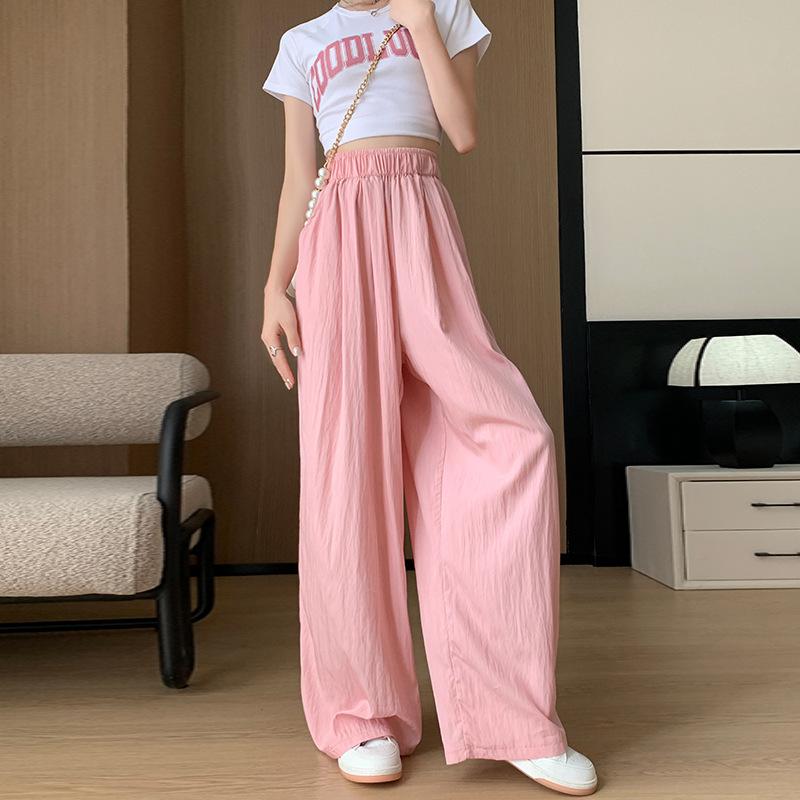 Eisseide Weitbeinige Hosen für Damen Im Sommer Damen Neue Hochtaillierte Freizeitstil Hosen Um Sie Schlank Aussehen Zu Lassen Yamamoto Hosen Gerade Hosen 2XL