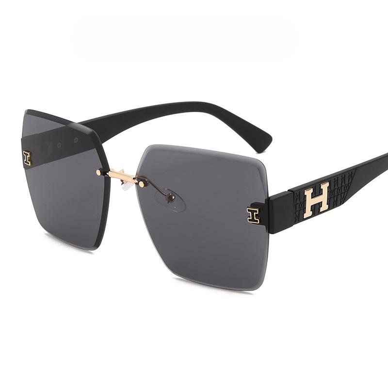 Mode Neue Sonnenbrille mit großem Rahmen Buchstabe H Outdoor-Sonnenbrille Persönlichkeit Online Promi-Straßen-Sonnenbrille UV400