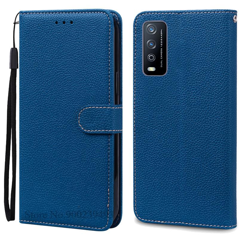 Für Vivo Y11S Hülle Y20i Y20A Y20T Brieftaschen-Klapphülle für Vivo Y12S v2027 v2028 v2026 Hülle für Vivo Y 11S 12S Vivo Y20 Y20S Hülle Vivo V2026 navy blau