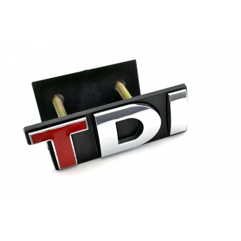 Rhino Tuning TDI Auto-Kühlergrill-Emblem für Scirocco Passat Bora Golf CC TDI Auto-Styling-Abzeichen-Aufkleber 510 schwarz/rot