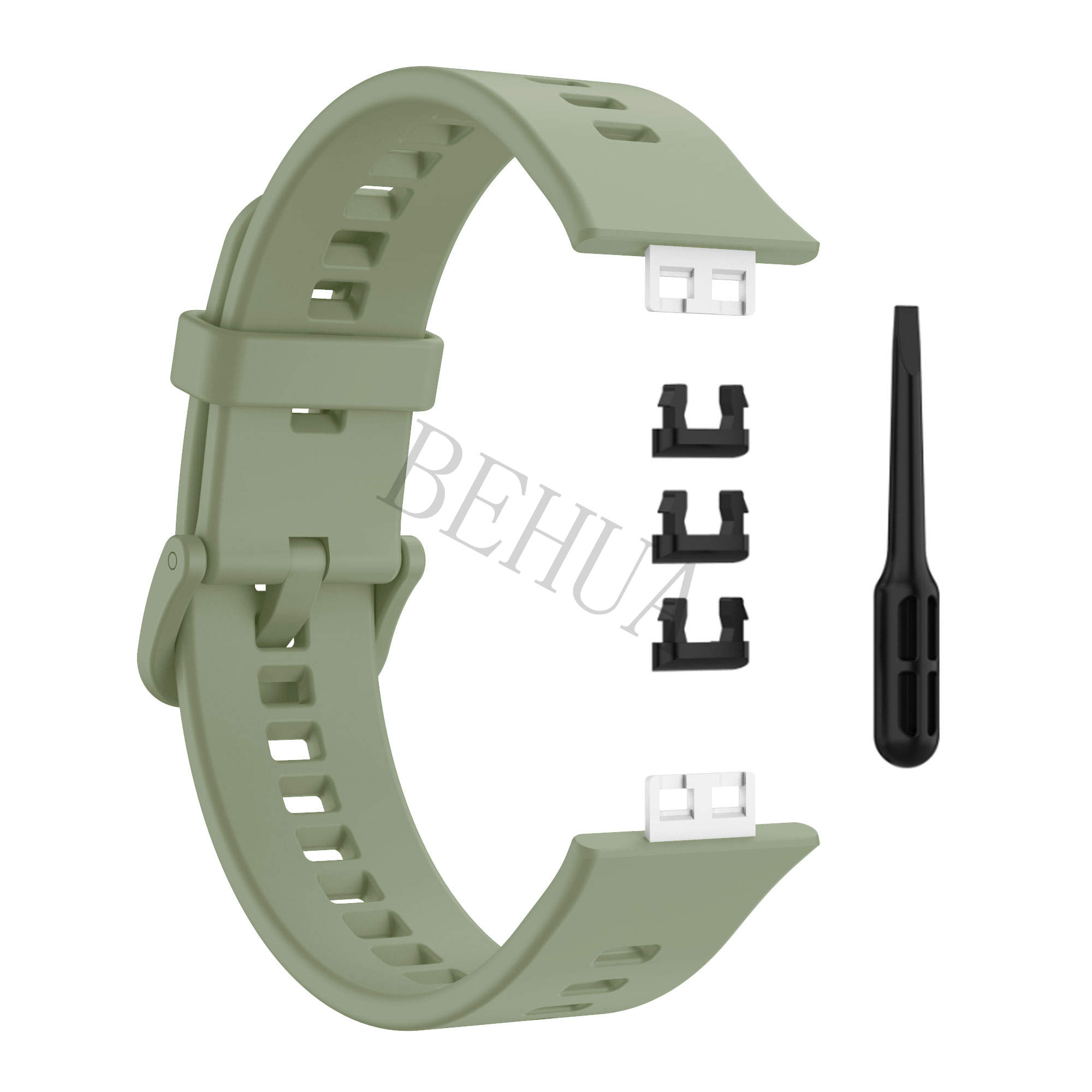 Armband für Huawei Watch Fit Armband Smart Silikon Uhrenarmband Armband Watch fit Special Edition Armband Druck Zubehör Sport only the strap grün