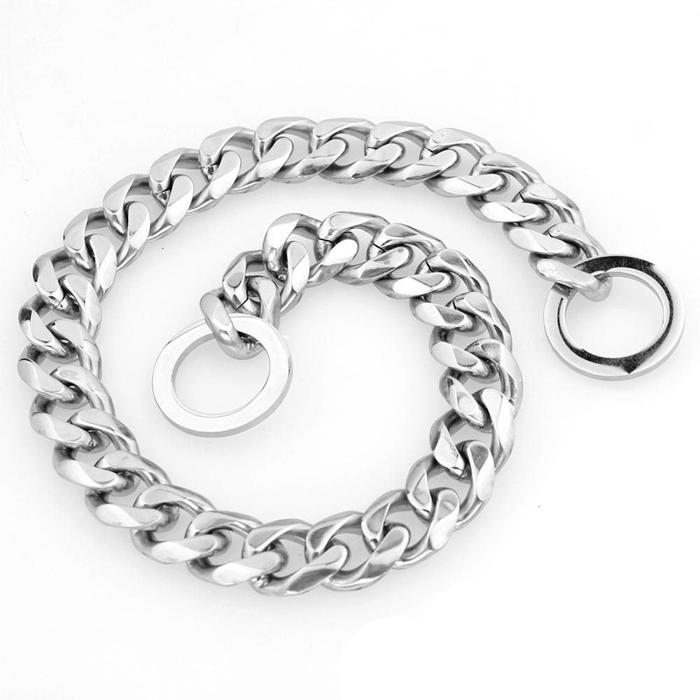 Kubanische Gliederkette Hundehalsband 15mm Kette Hundehalsband Führkette 316L Edelstahl Schwerlast Slip-Halsband für Kleine Mittelgroße Große Hunde 14inch (35cm) -15MM