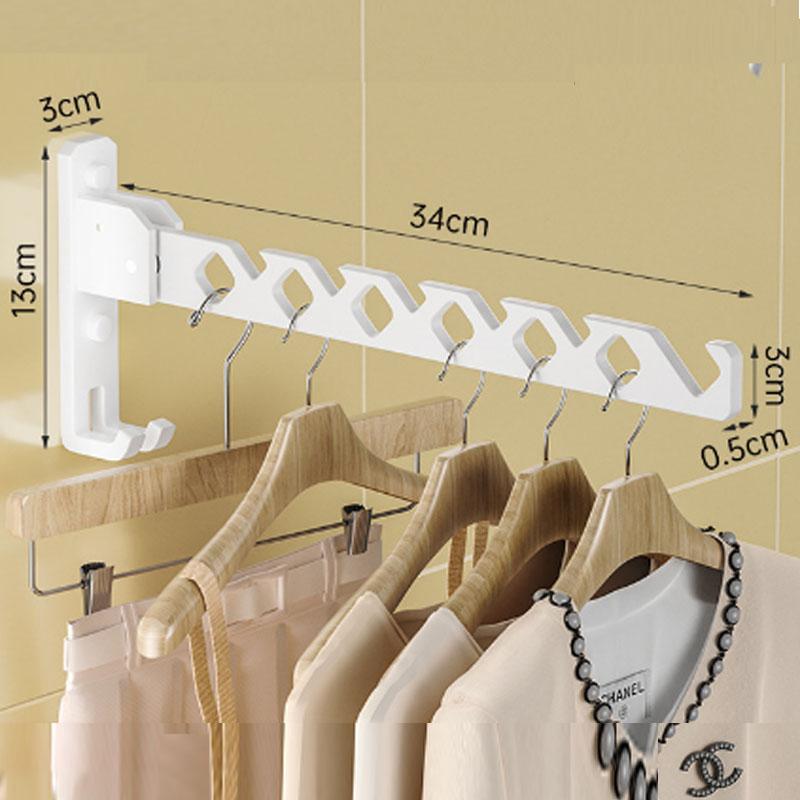 Wäscheständer, Kleiderbügel mit verstellbarem Winkel, wandmontierter Kleidertrockner, zusammenklappbarer Kleider-Organizer, groß, belastbar weiß